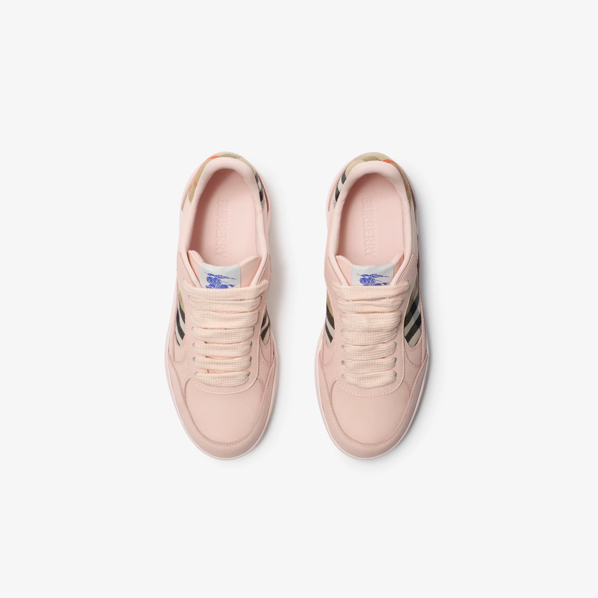 Leather and Check Terrace Sneakers