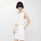 Check Trim Cotton Jersey Dress