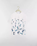 Dioriviera Oversized T-Shirt White Cotton Jersey with Blue Dior Bows Motif RUNWAY DELUXE