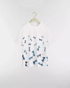 Dioriviera Oversized T-Shirt White Cotton Jersey with Blue Dior Bows Motif RUNWAY DELUXE