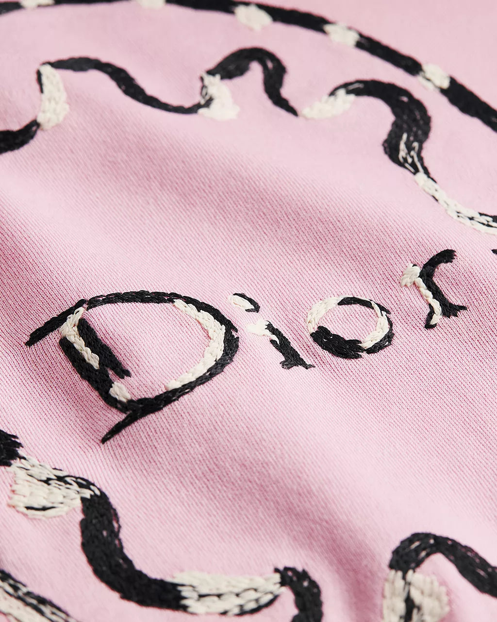 Pink Cotton Jersey with Dior Painted Ribbon Motif RUNWAY DELUXE