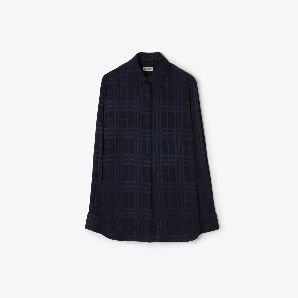 Classic Fit Check Silk ShirtPrice undefined Runway Dark ink blue RUNWAY DELUXE
