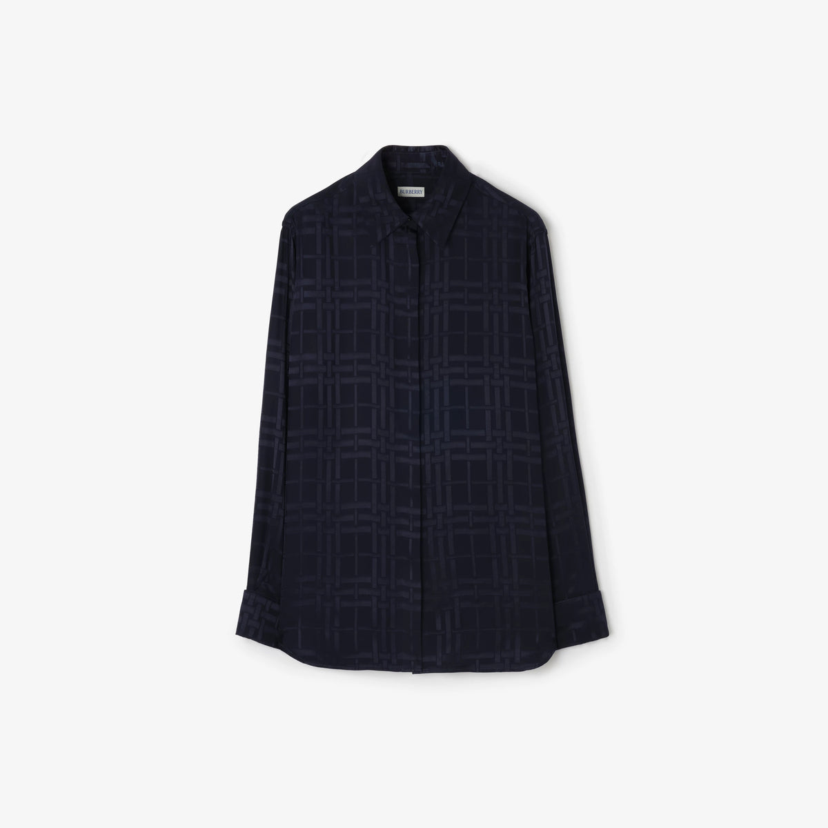 Classic Fit Check Silk ShirtPrice undefined Runway Dark ink blue RUNWAY DELUXE