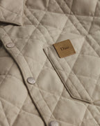 Cannage Overshirt with Leather Dior Patch Beige Cotton RUNWAY DELUXE