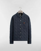 Cannage Overshirt with Leather Dior Patch Navy Blue Cotton RUNWAY DELUXE