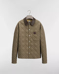 Cannage Overshirt with Leather Dior Patch Deep Beige Cotton Twill RUNWAY DELUXE