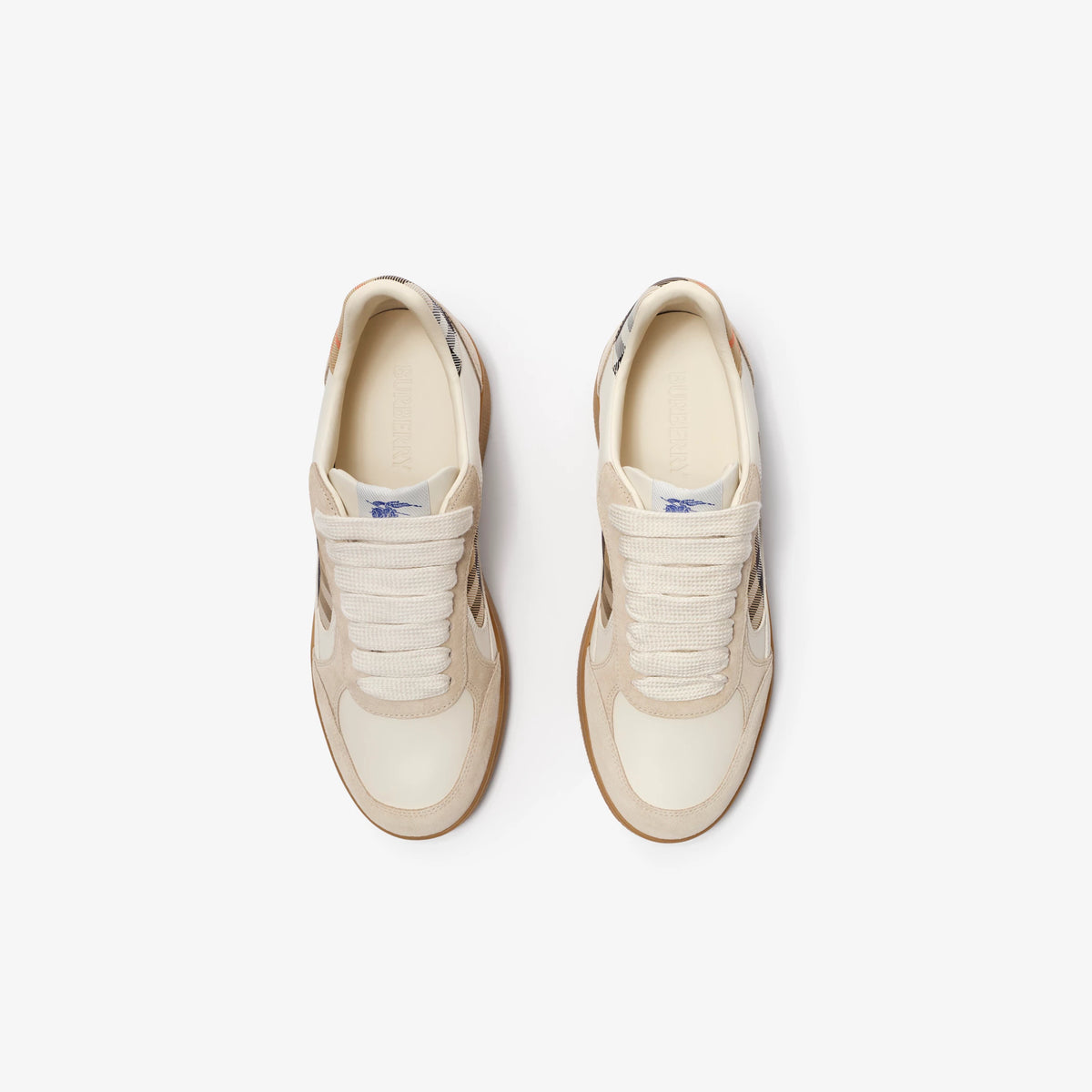 Leather, Suede and Check Terrace Sneakers