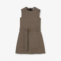 Check Wool Linen Blend Dress