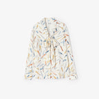 Feather Print Silk Scarf BlousePrice undefined Quentin Blake Capsule Ink blue RUNWAY DELUXE