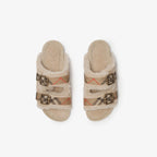 Check Shearling Urchin Sandals RUNWAY DELUXE