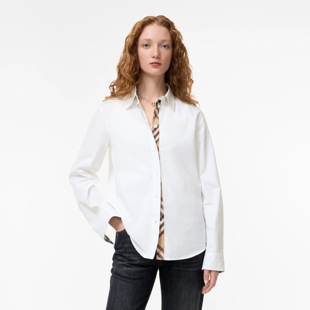 Classic Fit Cotton Poplin ShirtPrice undefined White RUNWAY DELUXE