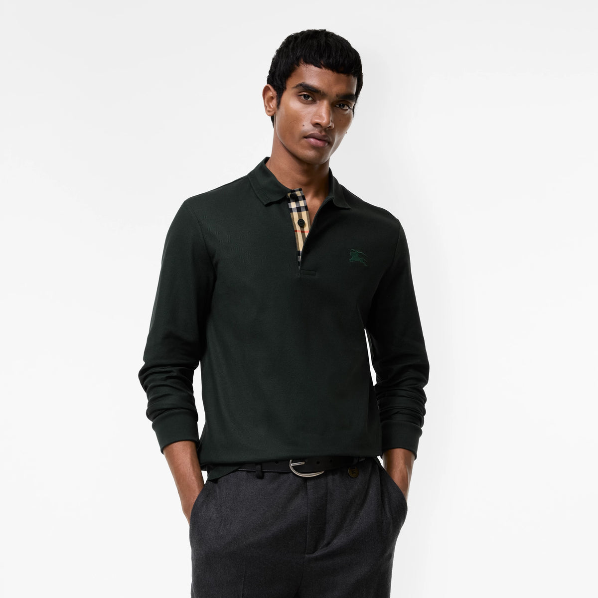 Long-sleeve Cotton Polo Shirt RUNWAY DELUXE