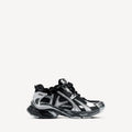 Women's Runner Sneaker in Black/silver