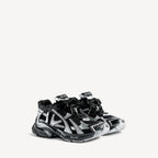 Women's Runner Sneaker in Black/silver