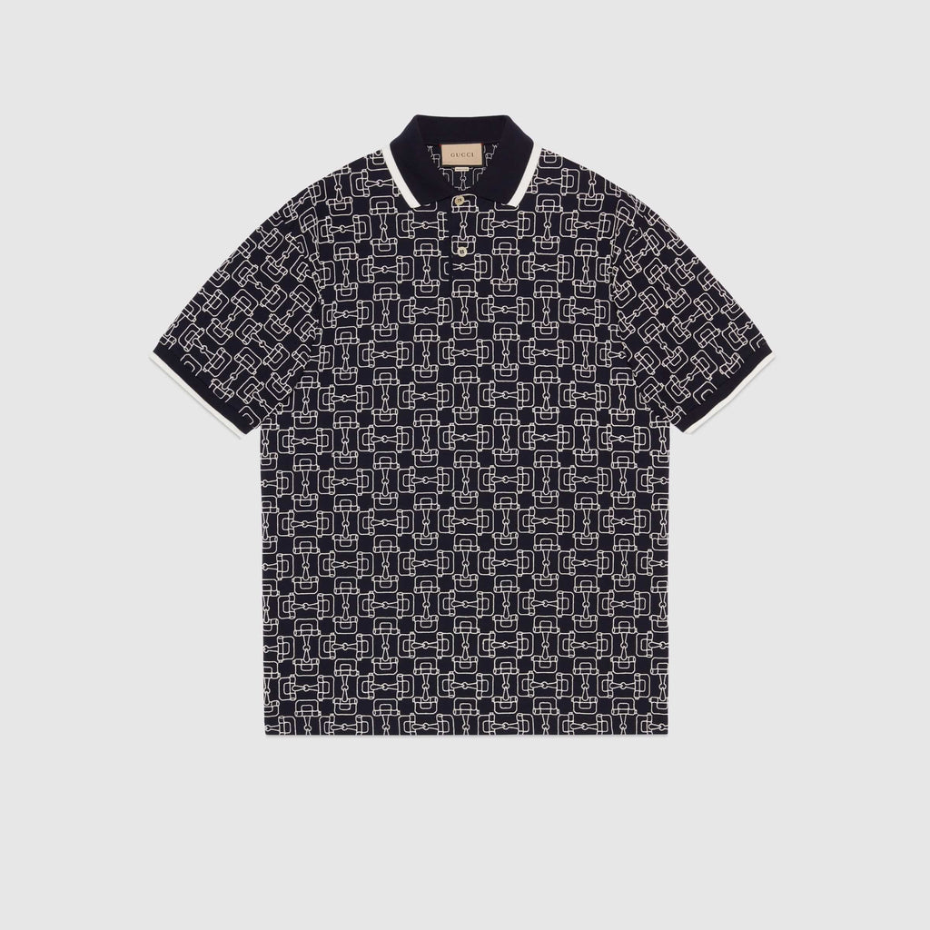 COTTON PIQUET POLO WITH HORSEBIT