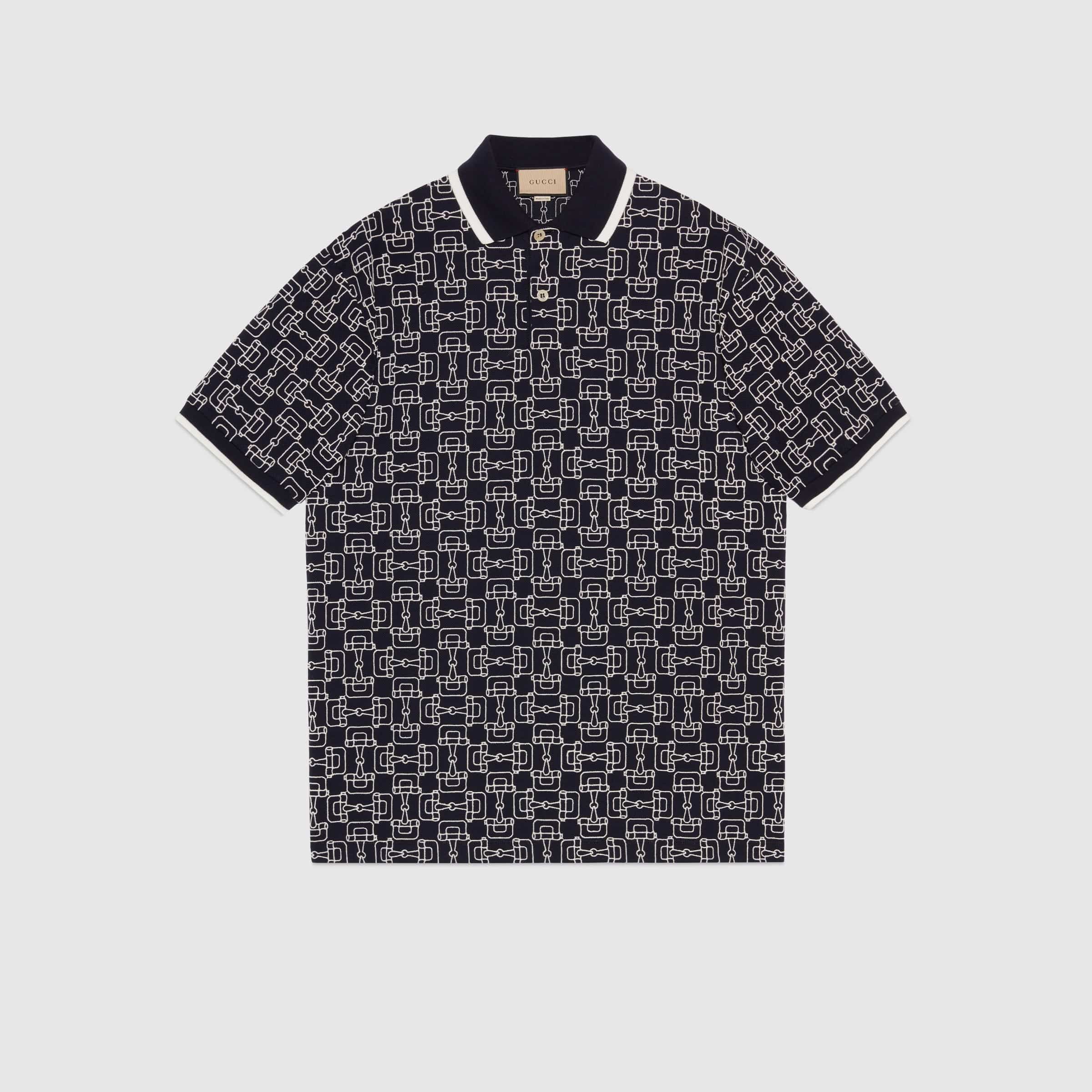 COTTON PIQUET POLO WITH HORSEBIT