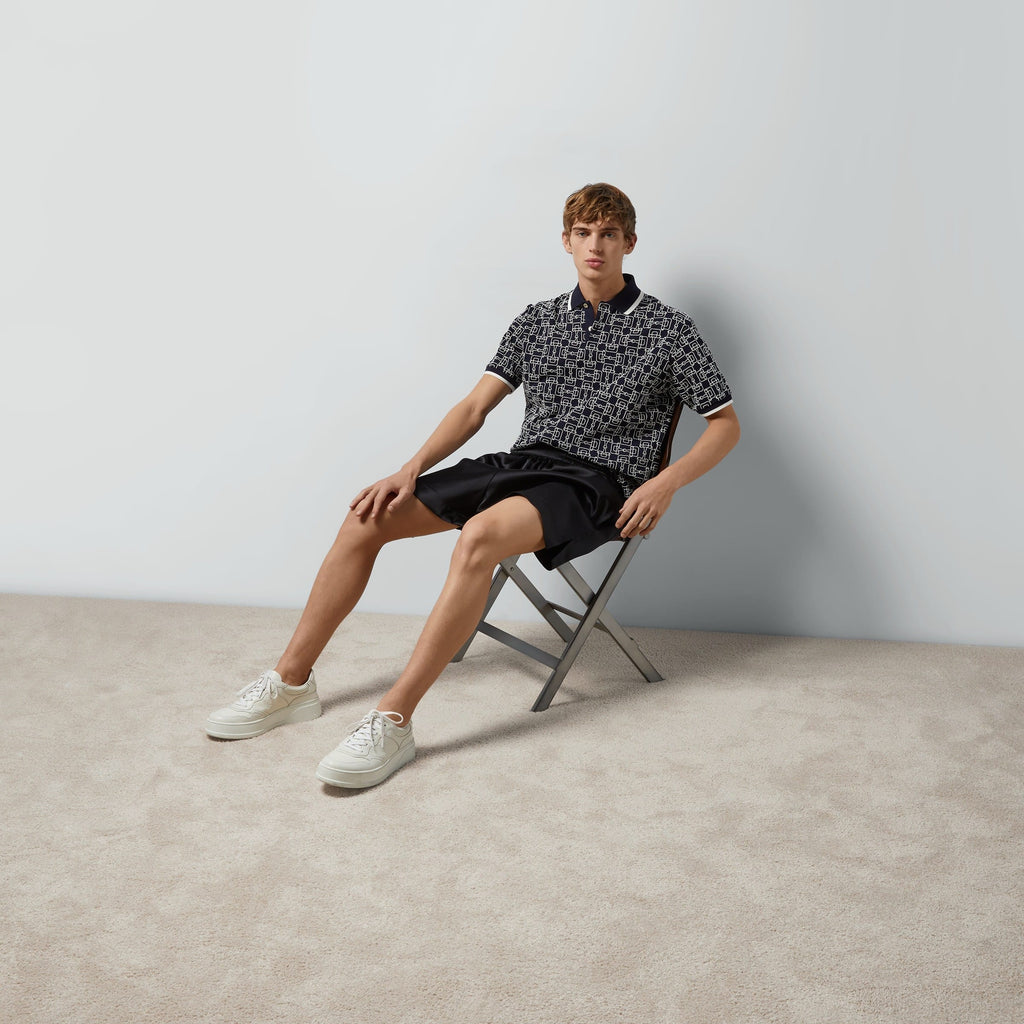 COTTON PIQUET POLO WITH HORSEBIT