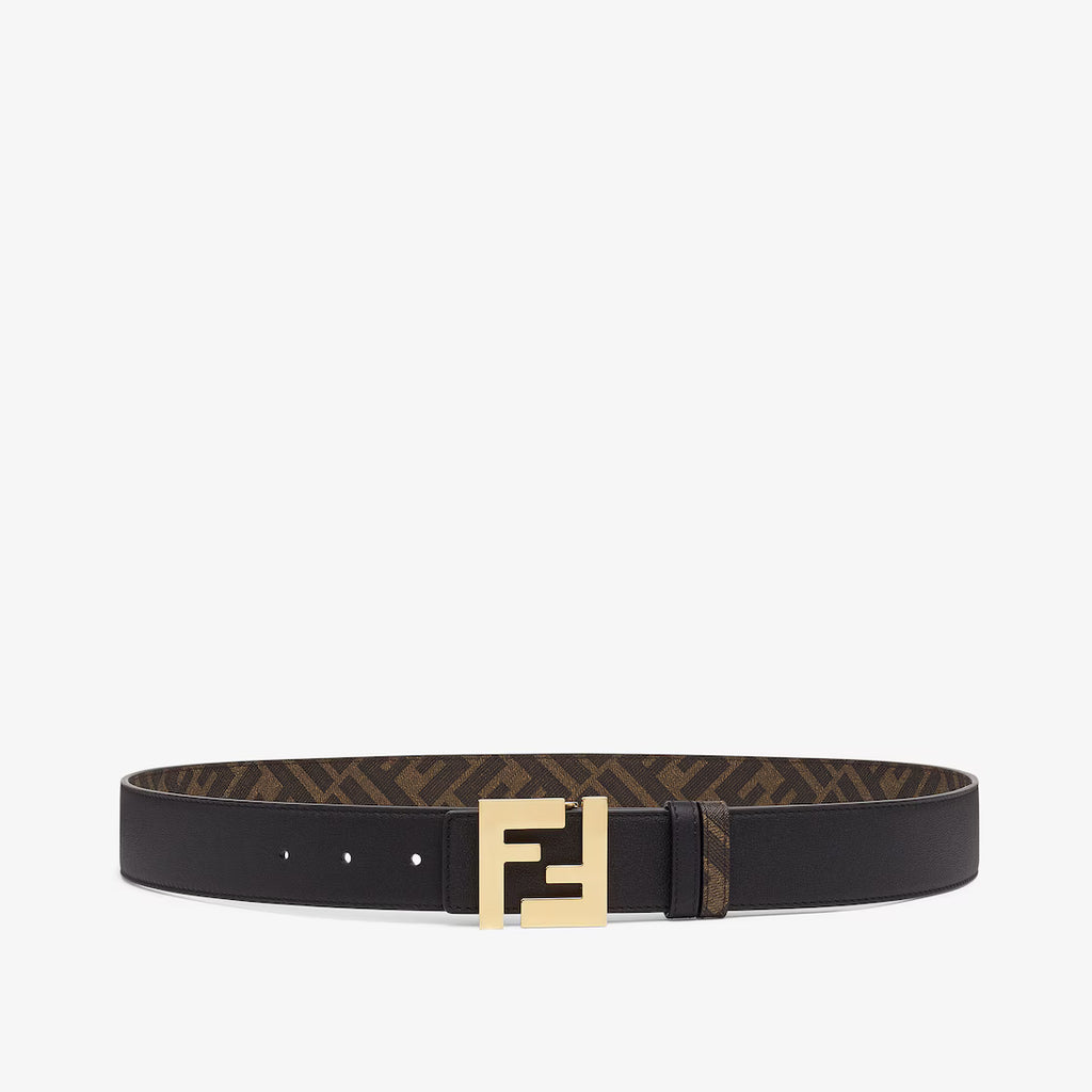 FF Squared Belt Black leather reversible belt RUNWAY DELUXE