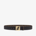FF Squared Belt Black leather reversible belt RUNWAY DELUXE