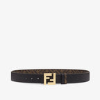 FF Squared Belt Black leather reversible belt RUNWAY DELUXE