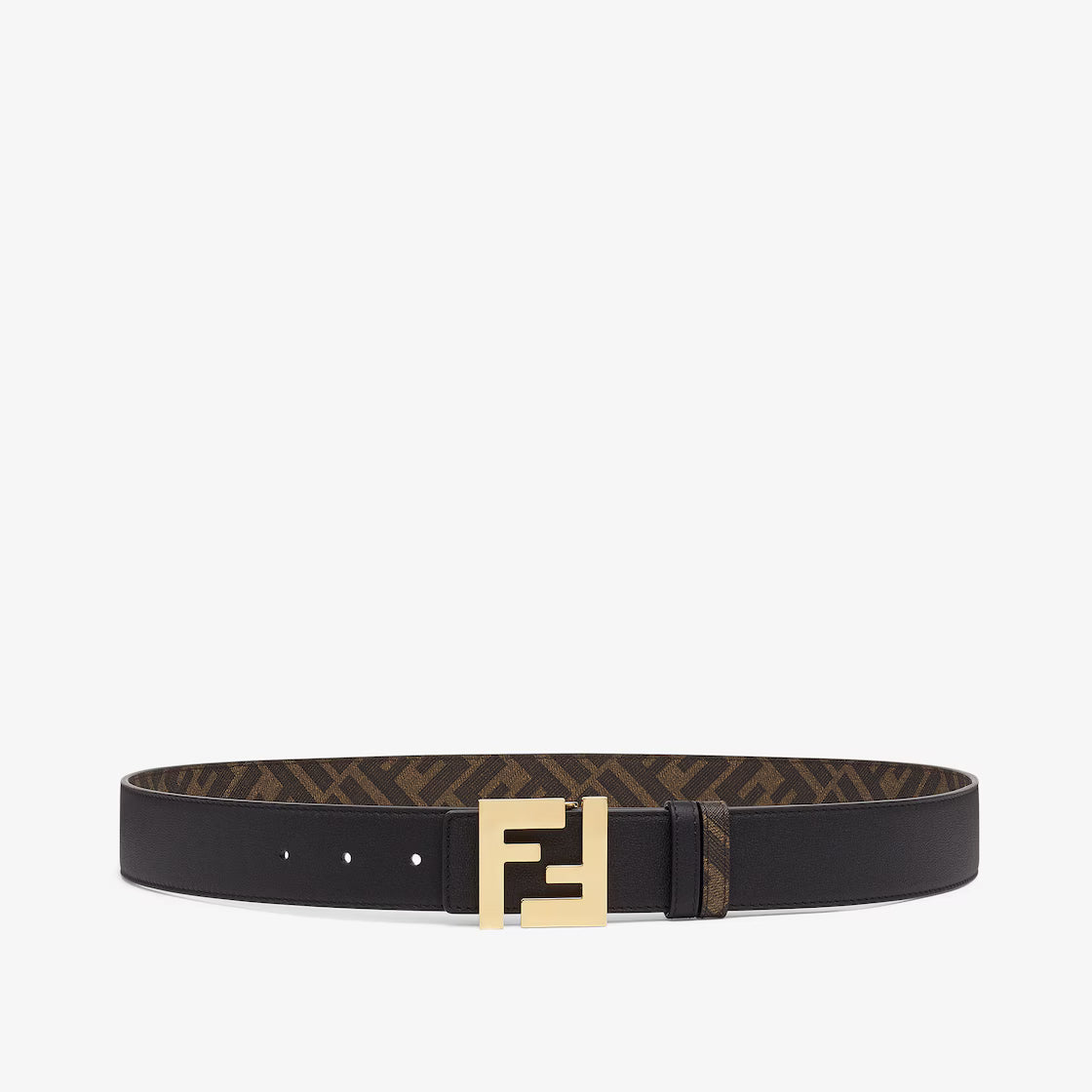 FF Squared Belt Black leather reversible belt RUNWAY DELUXE
