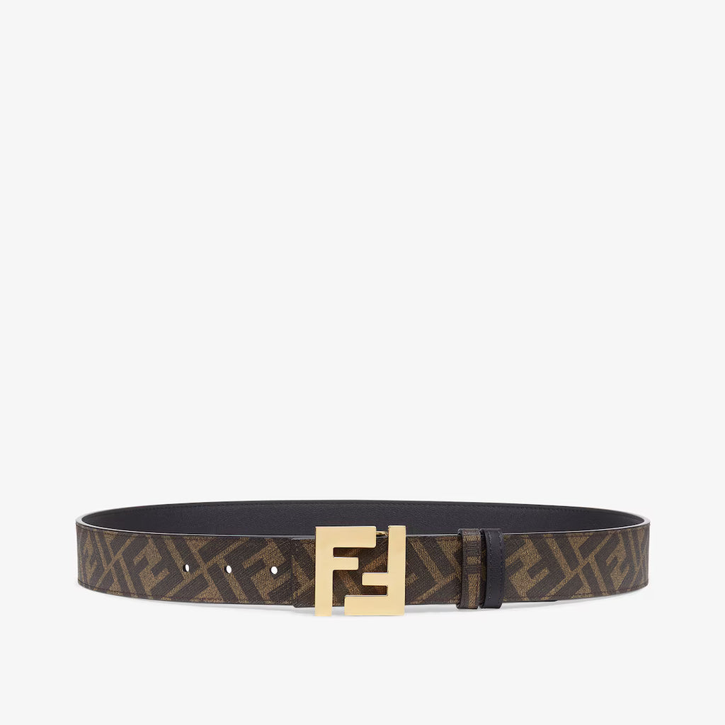 FF Squared Belt Black leather reversible belt RUNWAY DELUXE