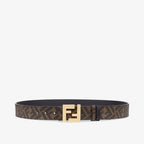 FF Squared Belt Black leather reversible belt RUNWAY DELUXE