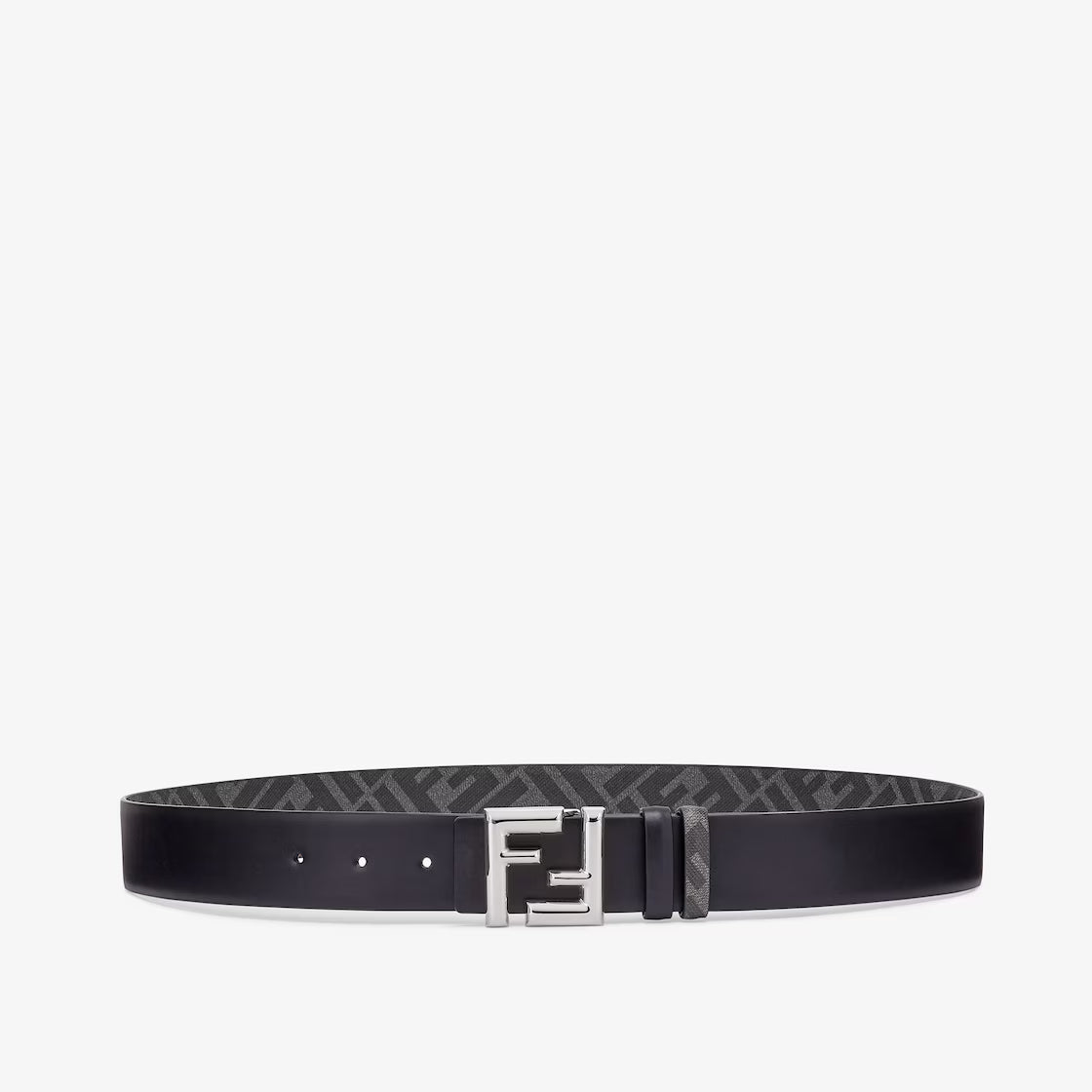 FF Rounded Belt Black leather reversible belt RUNWAY DELUXE