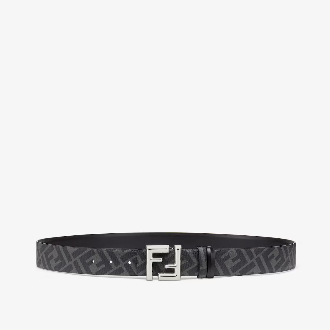 FF Rounded Belt Black leather reversible belt RUNWAY DELUXE