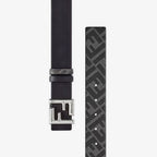 FF Rounded Belt Black leather reversible belt RUNWAY DELUXE