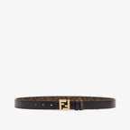 FF Squared Belt Black leather and brown FF reversible belt RUNWAY DELUXE