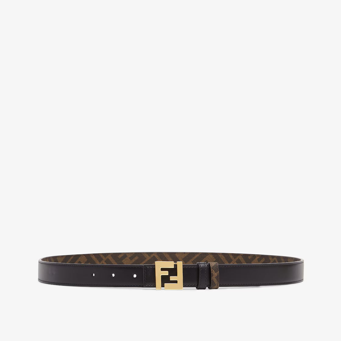 FF Squared Belt Black leather and brown FF reversible belt RUNWAY DELUXE