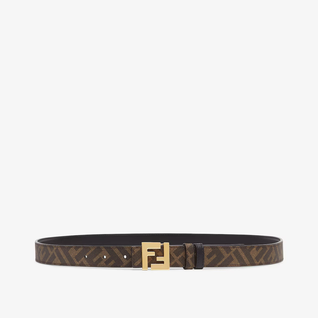 FF Squared Belt Black leather and brown FF reversible belt RUNWAY DELUXE