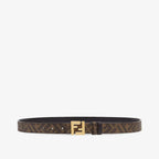 FF Squared Belt Black leather and brown FF reversible belt RUNWAY DELUXE