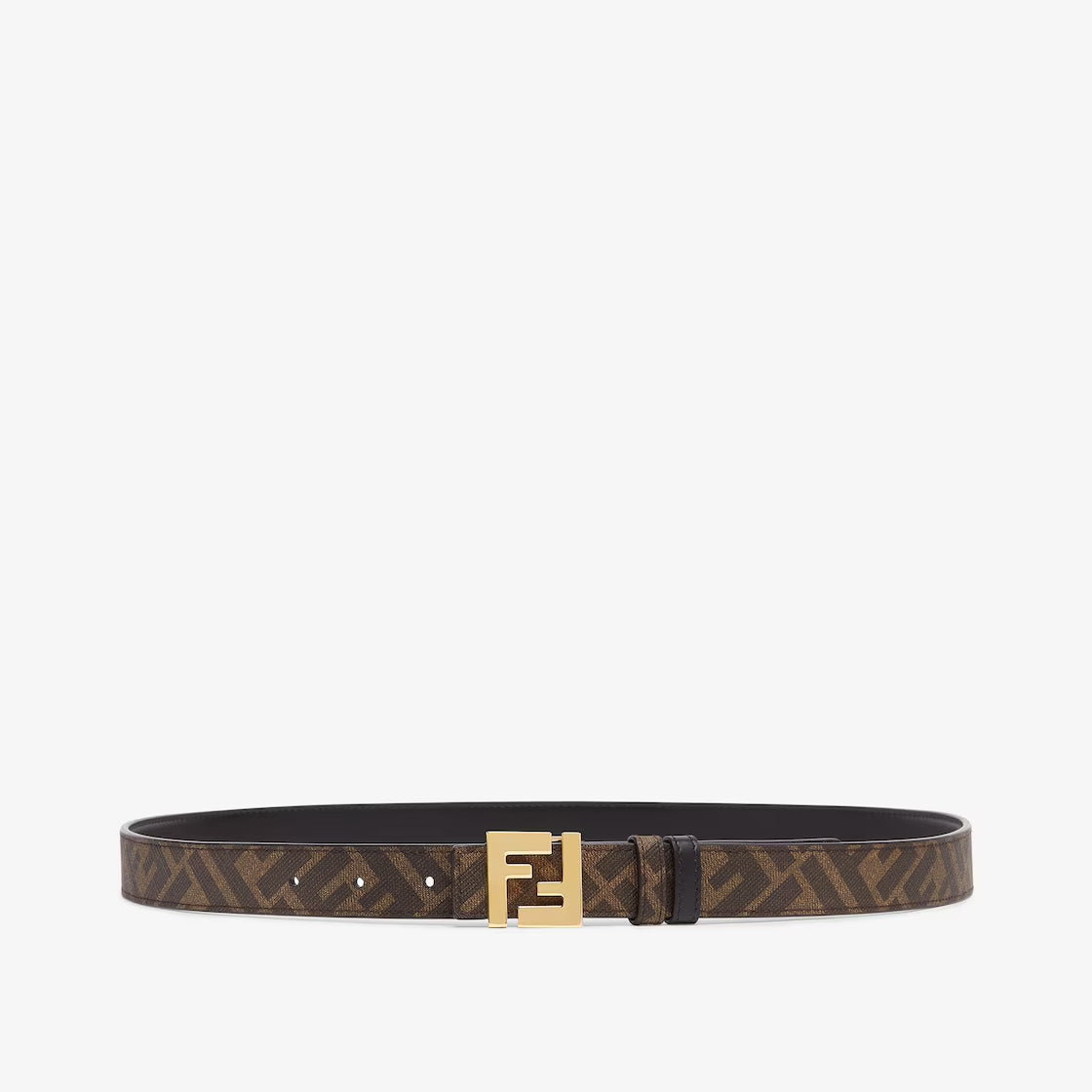 FF Squared Belt Black leather and brown FF reversible belt RUNWAY DELUXE