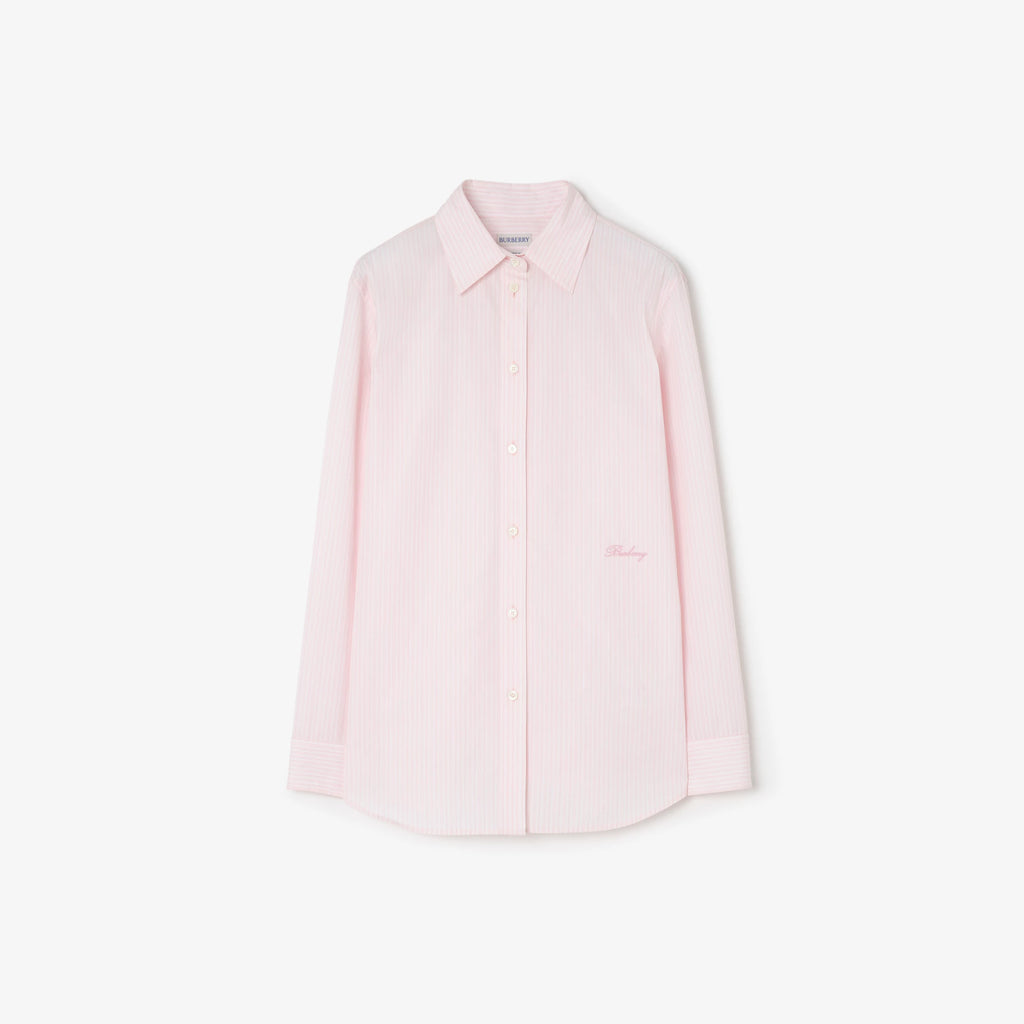 Classic Fit Striped Cotton ShirtPrice undefined New In Frosty pink RUNWAY DELUXE