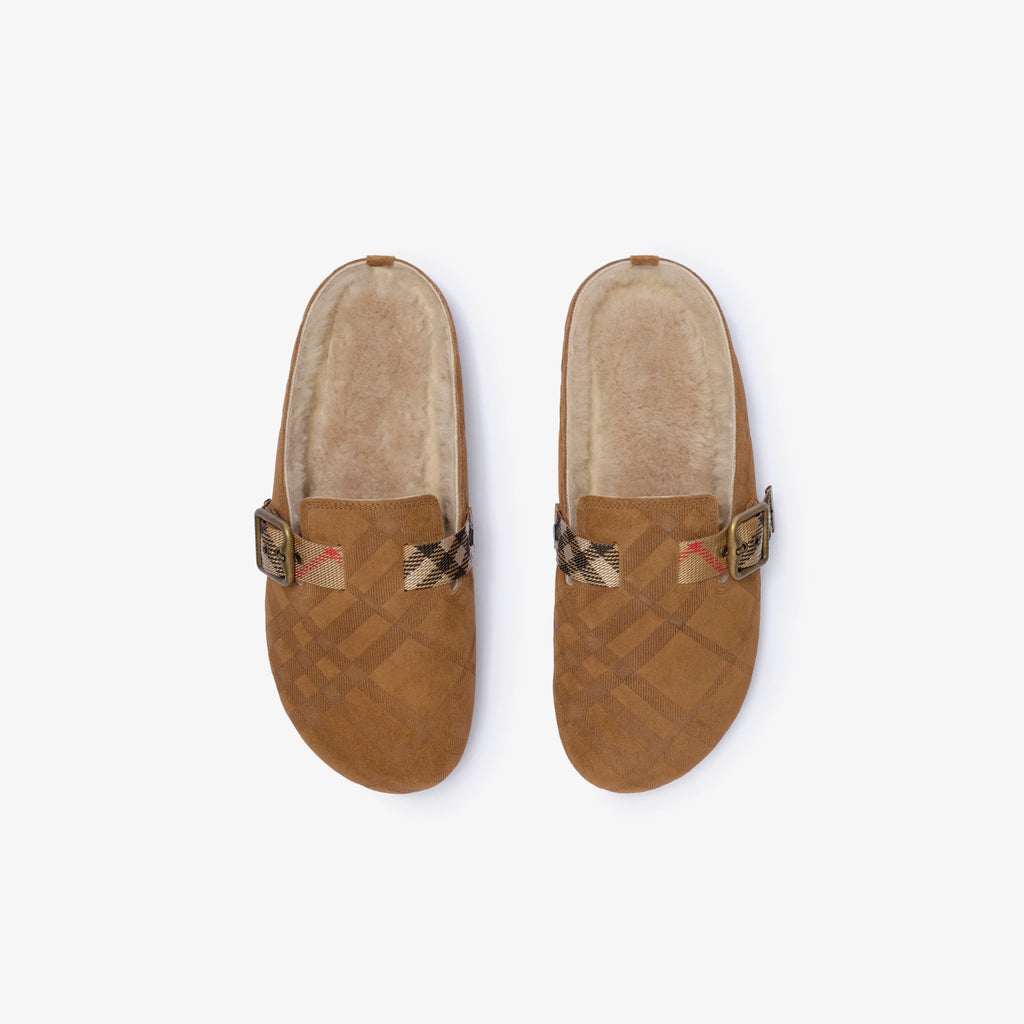 Check Shearling Urchin Clogs RUNWAY DELUXE