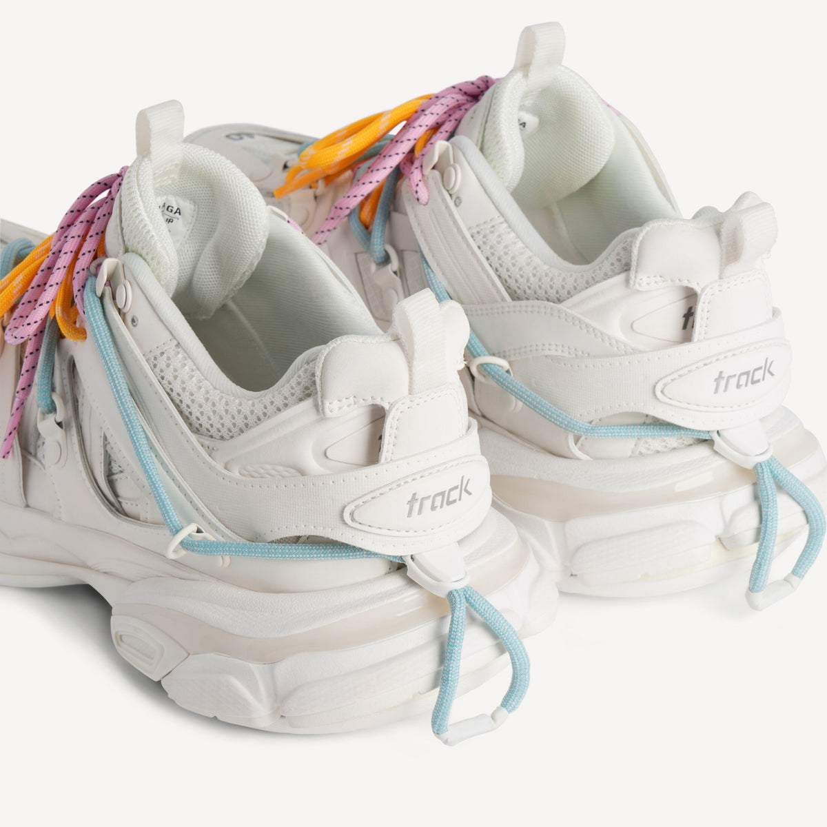 Women's Track Trail Laces Sneaker in White/orange/blue/pink
