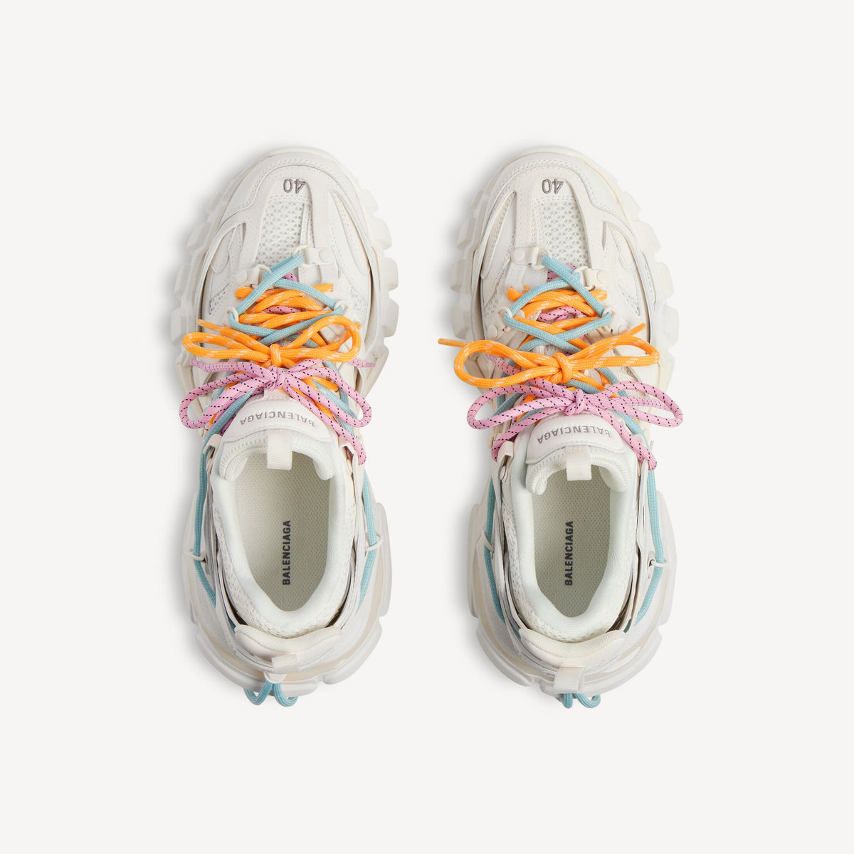 Women's Track Trail Laces Sneaker in White/orange/blue/pink