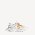 Women's Track Trail Laces Sneaker in White/orange/blue/pink