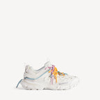 Women's Track Trail Laces Sneaker in White/orange/blue/pink