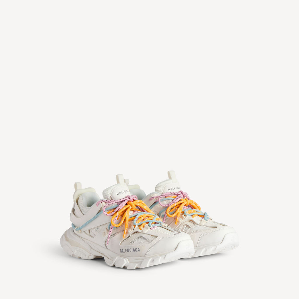 Women's Track Trail Laces Sneaker in White/orange/blue/pink