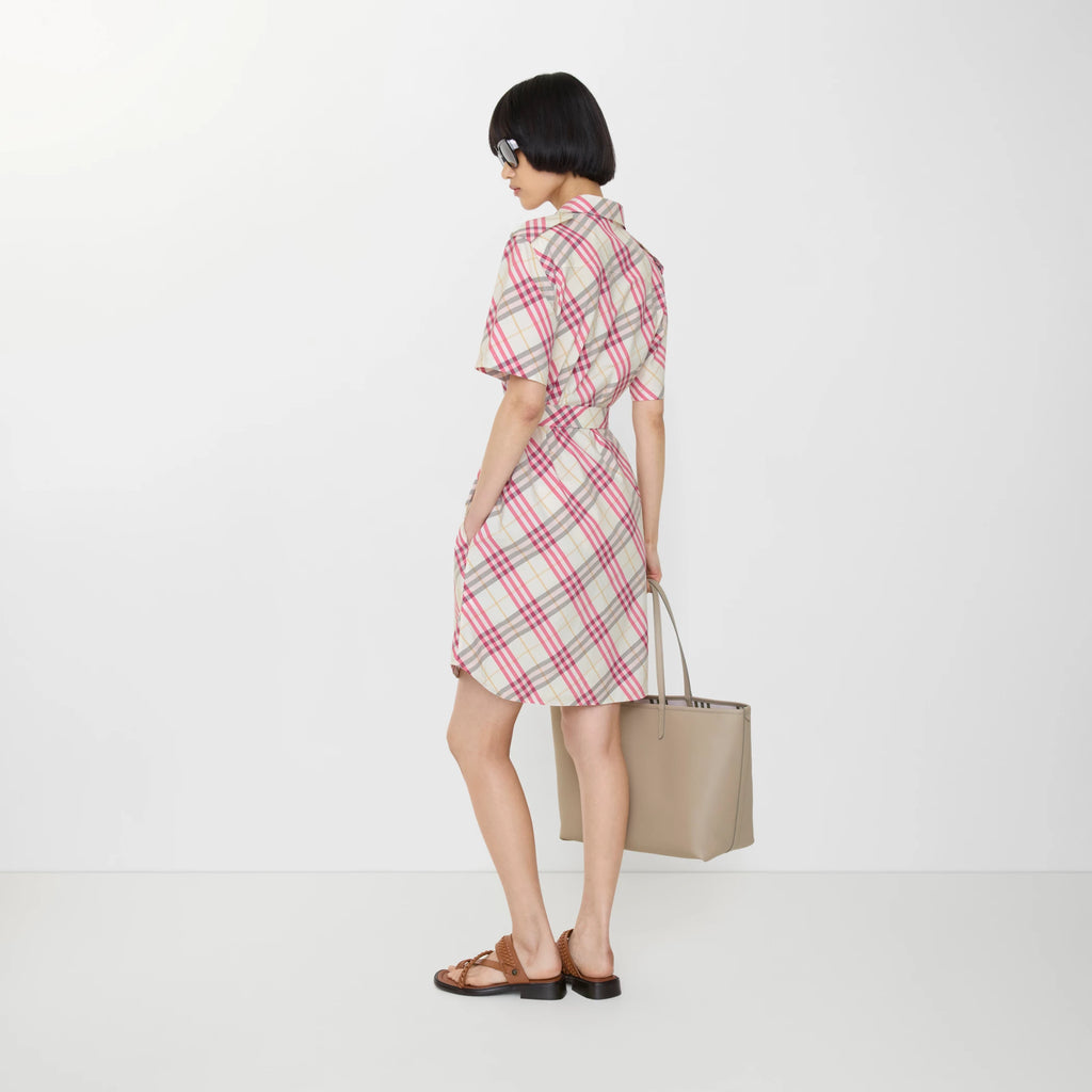 Check Cotton Shirt Dress