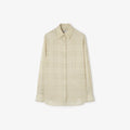 Classic Fit Check Silk ShirtPrice undefined Runway Champagne white RUNWAY DELUXE