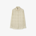 Classic Fit Check Silk ShirtPrice undefined Runway Champagne white RUNWAY DELUXE