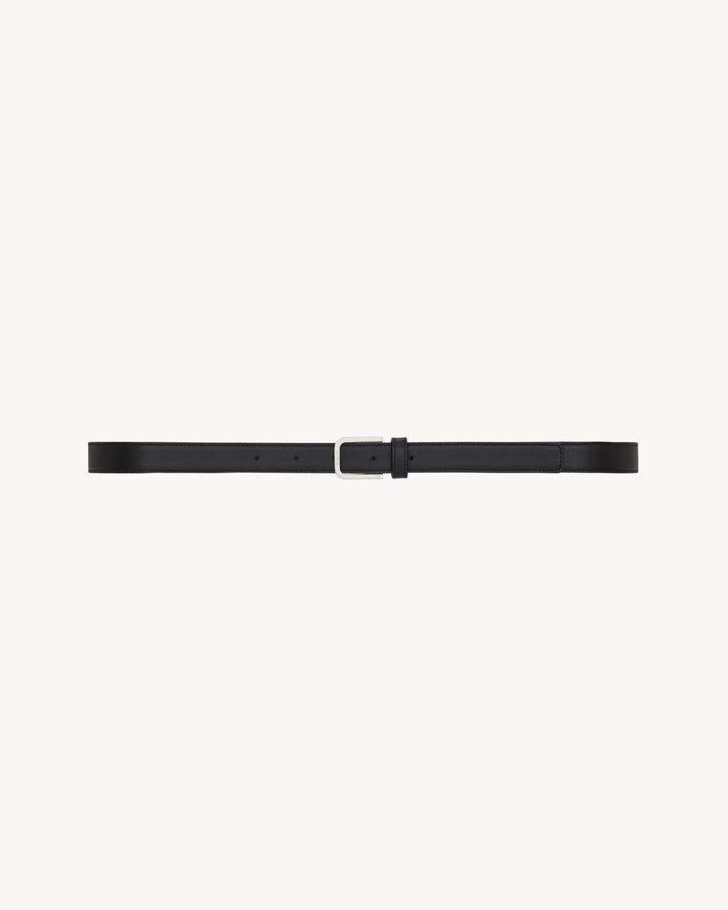 minimal thin belt in smooth leather BLACK RUNWAY DELUXE