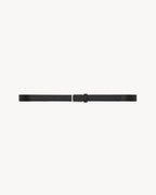 minimal thin belt in smooth leather BLACK RUNWAY DELUXE