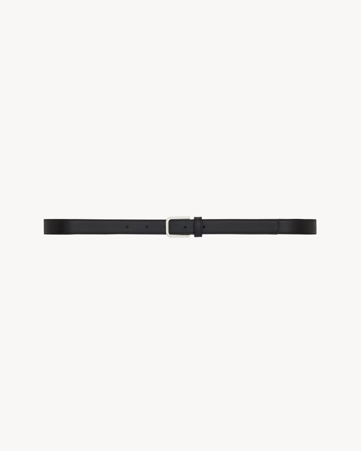 minimal thin belt in smooth leather BLACK RUNWAY DELUXE