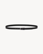 minimal thin belt in smooth leather BLACK RUNWAY DELUXE