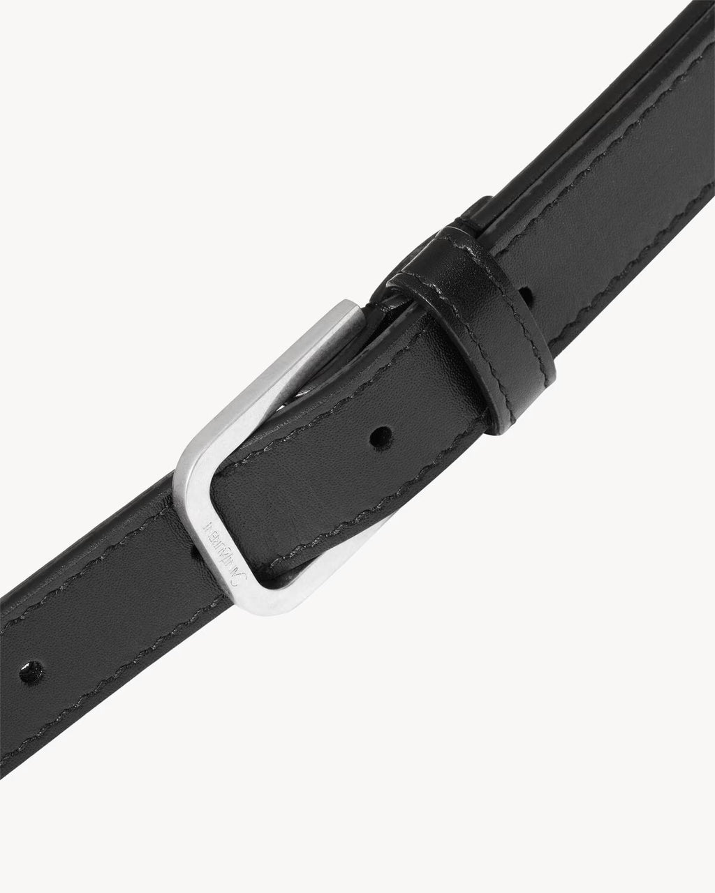 minimal thin belt in smooth leather BLACK RUNWAY DELUXE
